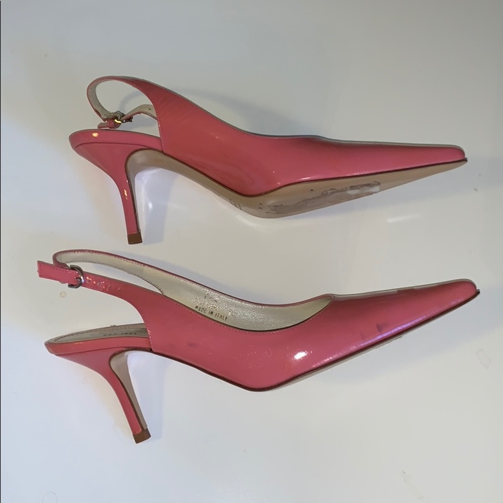pink leather authentic Coach heels size 7.5 - Picture 3 of 5
